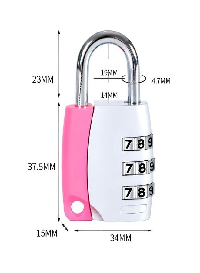 Cyrox 3-Digit Padlock for Travel, Keyless, Resettable Luggage Locks for Backpack, Gym, School & Employee Locker, Weatherproof Travel Padlock (1Pcs) - Image 3